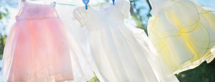 Dresses on a clothesline - Moms can get it all done with a little guilt-free help :)